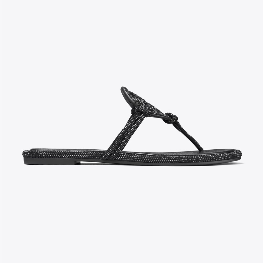 Tory Burch Miller Pavé Knotted Sandal Black - Picture 2 of 5